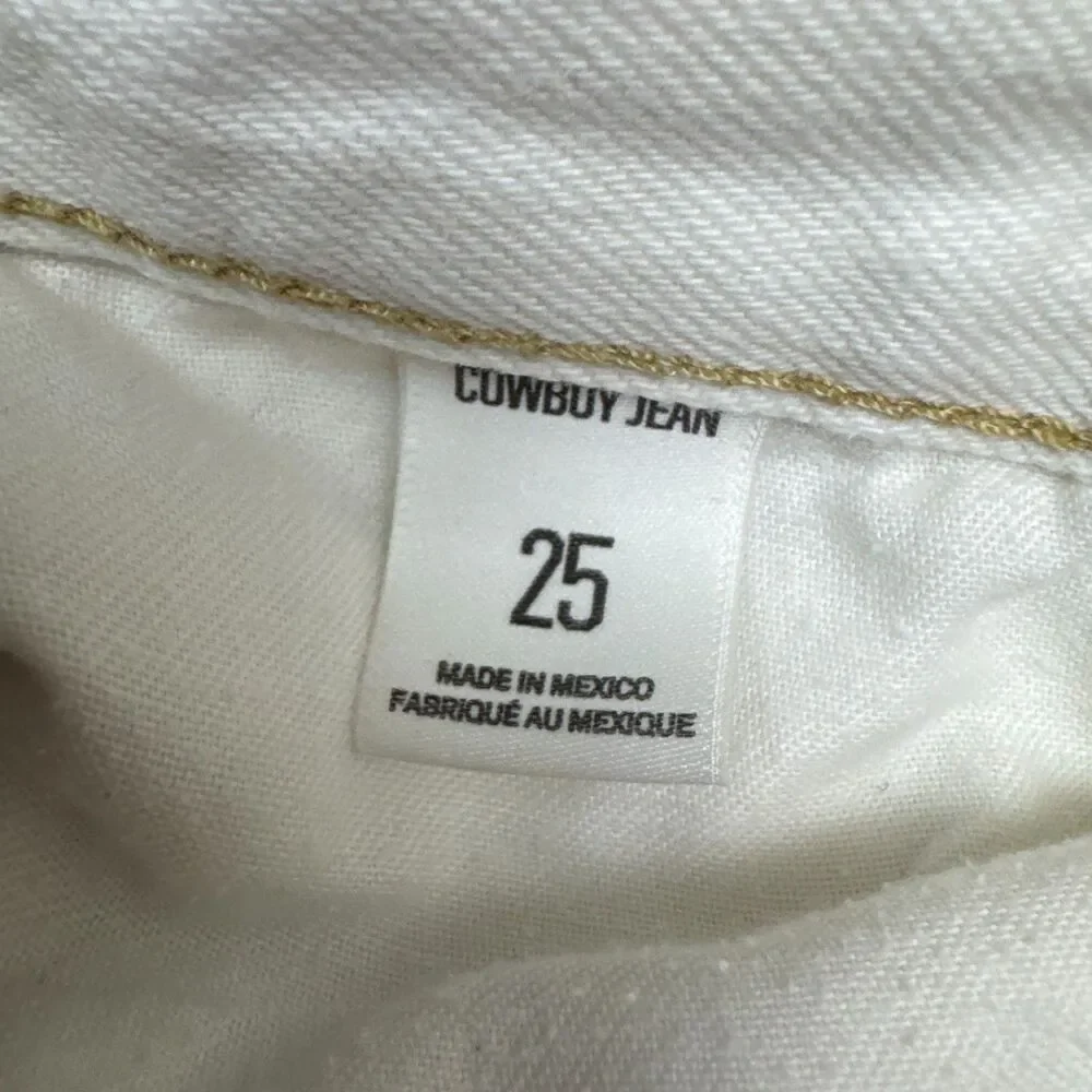 BDG Urban Outfitters Cowbuy Wide Leg Denim Jeans Womens 25 Off White High Rise